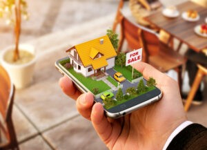 a house being sold via mobile phone app